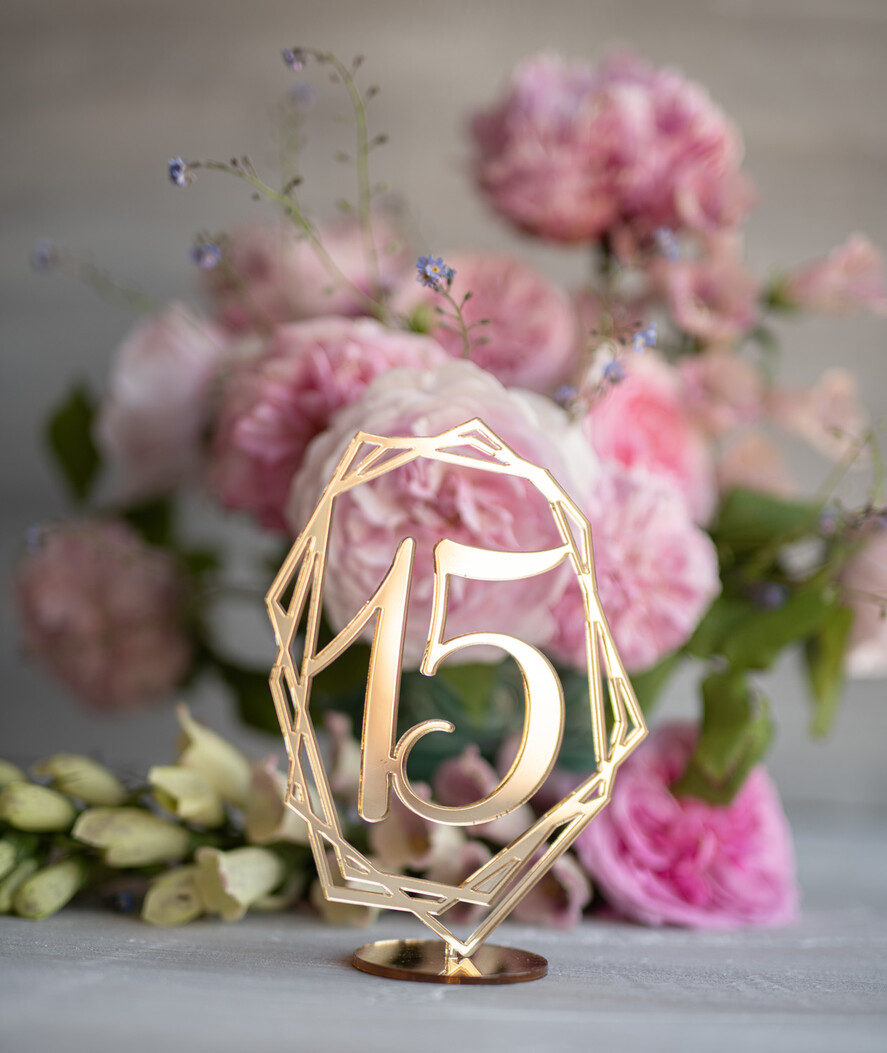 Numery na stół Akryl numery na stół gości weselnych, przezroczyste eleganckie modne3