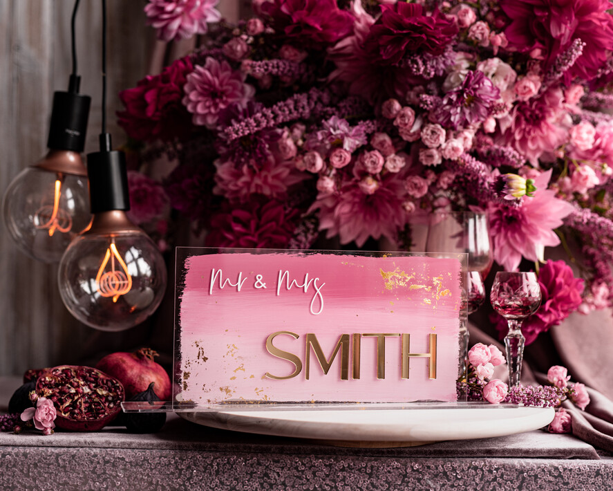 Numery na stół Akryl Stojak z numerkiem na stół Pary Młodej, tabliczka na stól Pary Mlodej, akrylowy numerek na stół weselny tabliczka na stół weselny w stylu glamour5