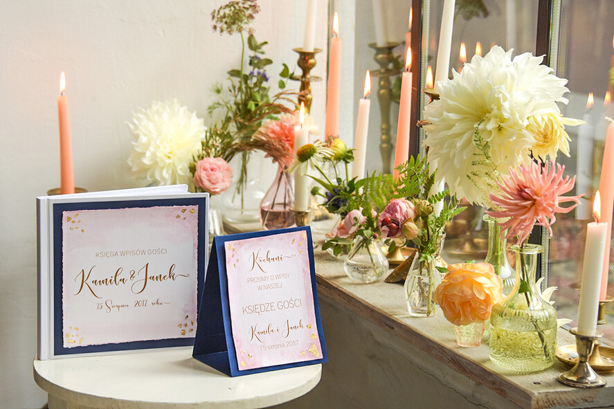 Księgi wpisów gości glamour książka na ślub na wpisy gości weselnych, złocenie na okładce wasze imiona i data slubu0