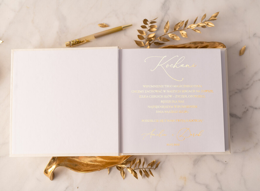 Księgi wpisów gości glamour złocone Wasze imiona i data pamiątkowa księga wpisów gości glamour instax polaroid 1