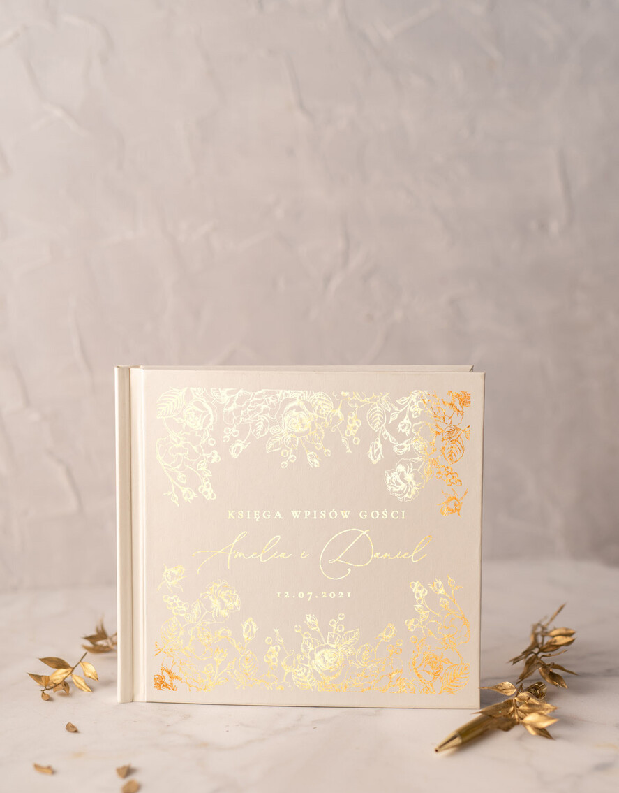 Księgi wpisów gości glamour złocone Wasze imiona i data pamiątkowa księga wpisów gości glamour instax polaroid 0