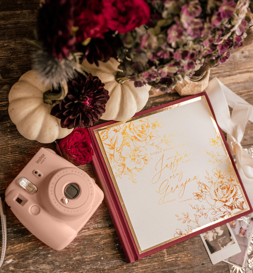 Księgi wpisów gości glamour książka na ślub na wpisy gości weselnych, glamour złocone imiona i data ślubu1