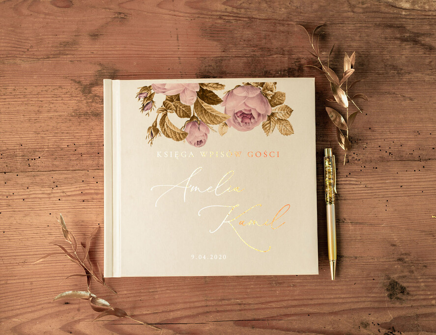 Księgi wpisów gości glamour fotoalbum ślubny i ksiega gosci weselnych w jednym, złocone napisy w stylu glamour0
