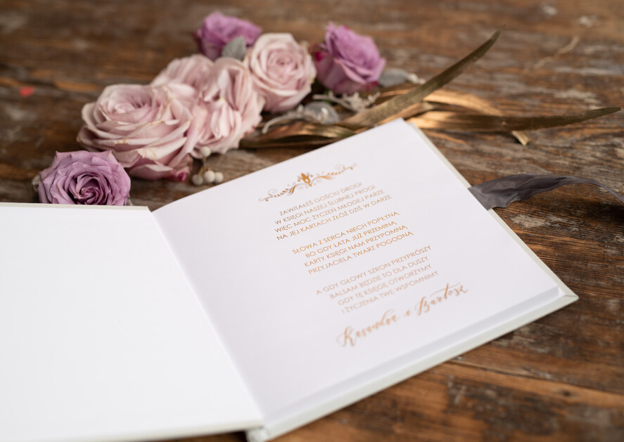 Księgi wpisów gości glamour ślubna księga gości weselnych złocone tłoczone wasze imiona i data12