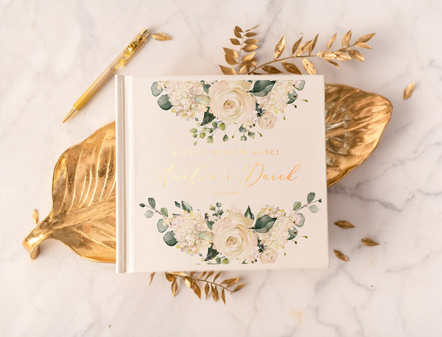 Księgi wpisów gości glamour  pamiątkowa księga wpisów gości złocone wasze imiona i data  na zdjecia fotobudka0