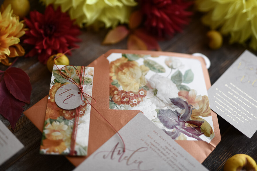 Zaproszenia ślubne Indywidualne kaligrafowane zaproszenia na ślub złote litery wesele glamour4