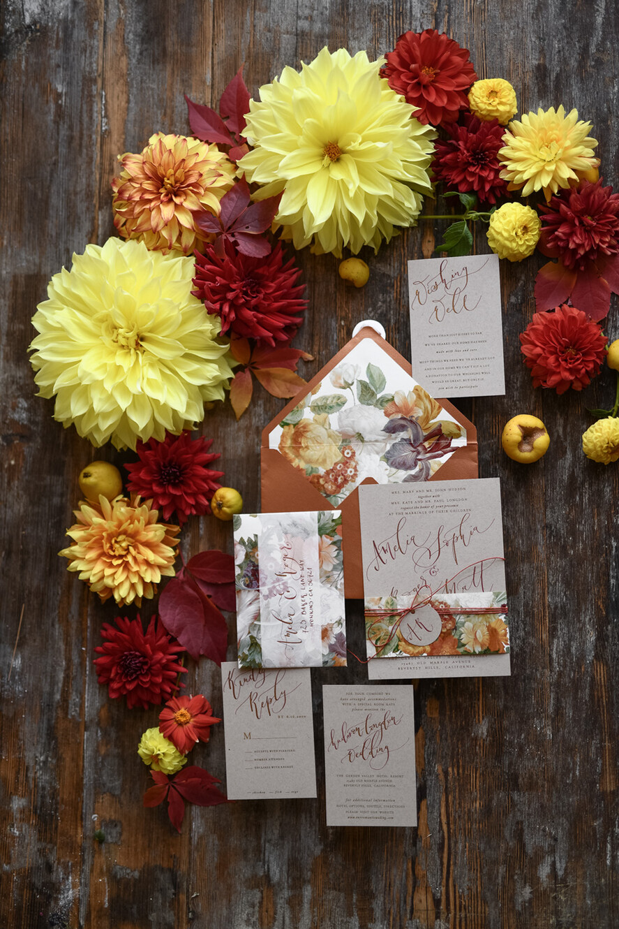 Zaproszenia ślubne Indywidualne kaligrafowane zaproszenia na ślub złote litery wesele glamour6