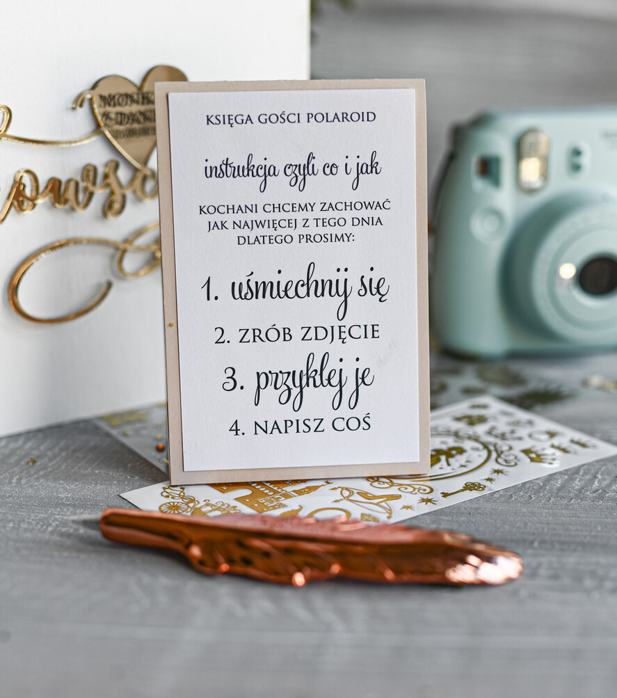 Księgi wpisów gości welurowe album ślubny do wpisów gości weslnych na fotki z instaxa i fotobudki napisy złote lustro4