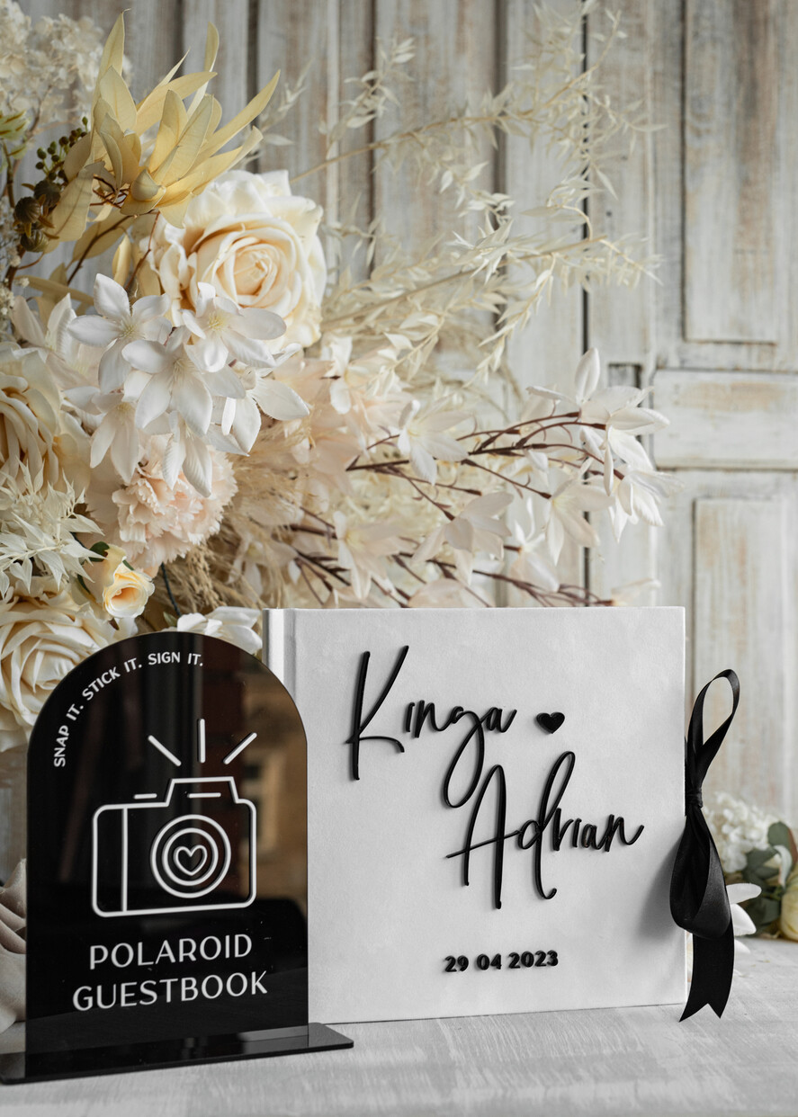 Księgi wpisów gości welurowe album ślubny do wpisów gości weslnych, na fotki z instaxa i fotobudki9