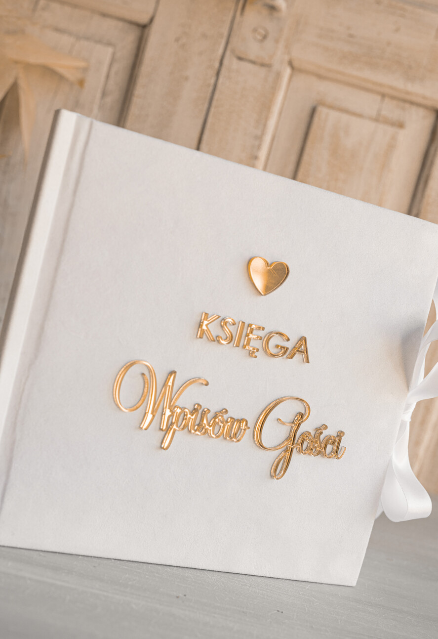 Księgi wpisów gości welurowe Szybka Wysyłka zestaw na wesele księga wpisów gości szkatułka na obrączki kopertówka, biały welurowy zestaw na wesele złote litery 5