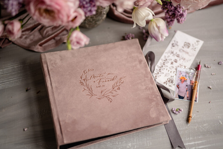 Księgi wpisów gości welurowe piękna welurowa ksiega gosci weselnych  księga wpisów  gosci na zdjęcia z fotobudki, welur pudrowy róż 12