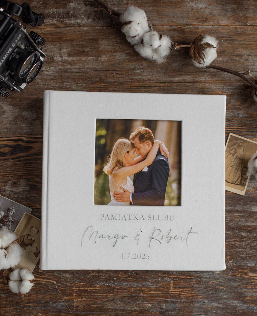 Księgi wpisów gości welurowe duża oryginalna księga gości i album do instaxa w jednym na zdjęcia z fotobudki i instaxa, księga gości zw zdjęciem1