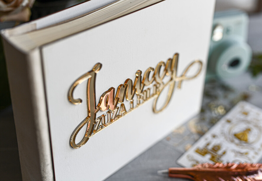 Księgi wpisów gości welurowe album ślubny do wpisów gości album na zdjecia polaroid biały drewniany7