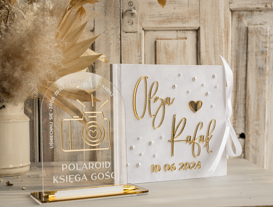 Księgi wpisów gości welurowe księga gości na wesele pamiątka ślubu, księga wpisów gości z perełkami złote napisy, elegancka welurowa księga wpisów gości z perełkami10