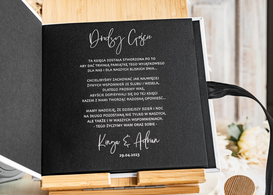Księgi wpisów gości welurowe biało czarna ślubna księga gości i album na zdjęcia w jednym, album na życzenia i zdjęcia z fotobudki, weselna ksiega wpisow gości, album ślubny pamiątkowy10