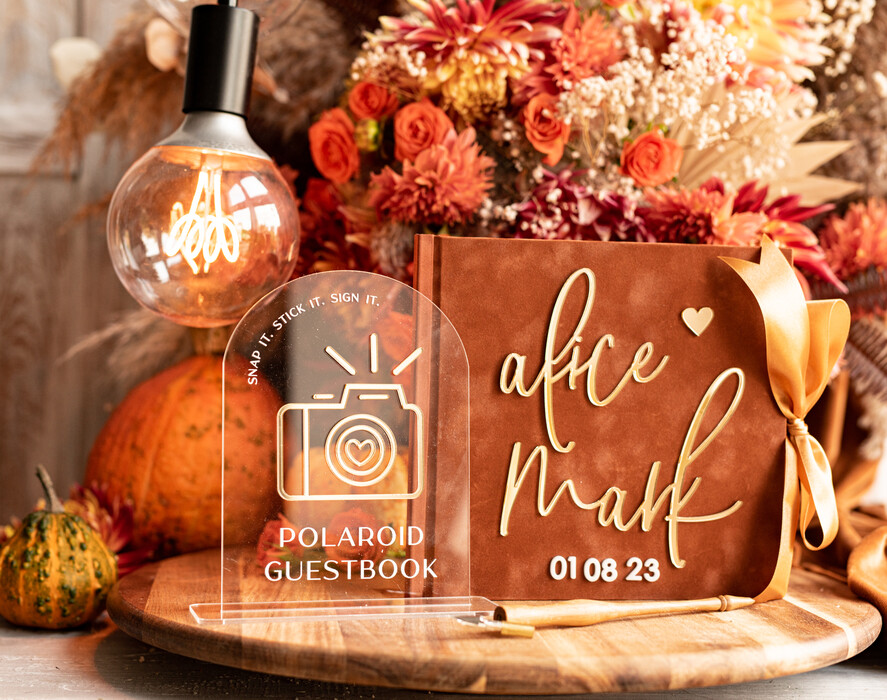 Księgi wpisów gości welurowe księga gości do wklejania zdjęć i wpisów gości weselnych, księga na zdjęcia z instaxa i zyczenia, oryginalna księga gości i album na zdjęcia, złota księga0