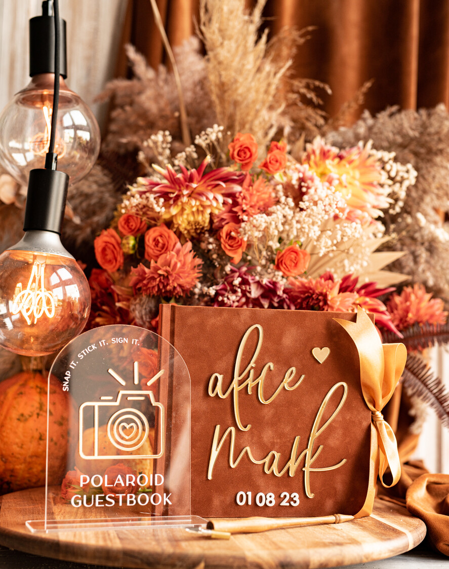 Księgi wpisów gości welurowe księga gości do wklejania zdjęć i wpisów gości weselnych, księga na zdjęcia z instaxa i zyczenia, oryginalna księga gości i album na zdjęcia, złota księga1
