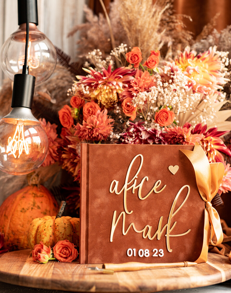 Księgi wpisów gości welurowe księga gości do wklejania zdjęć i wpisów gości weselnych, księga na zdjęcia z instaxa i zyczenia, oryginalna księga gości i album na zdjęcia, złota księga4