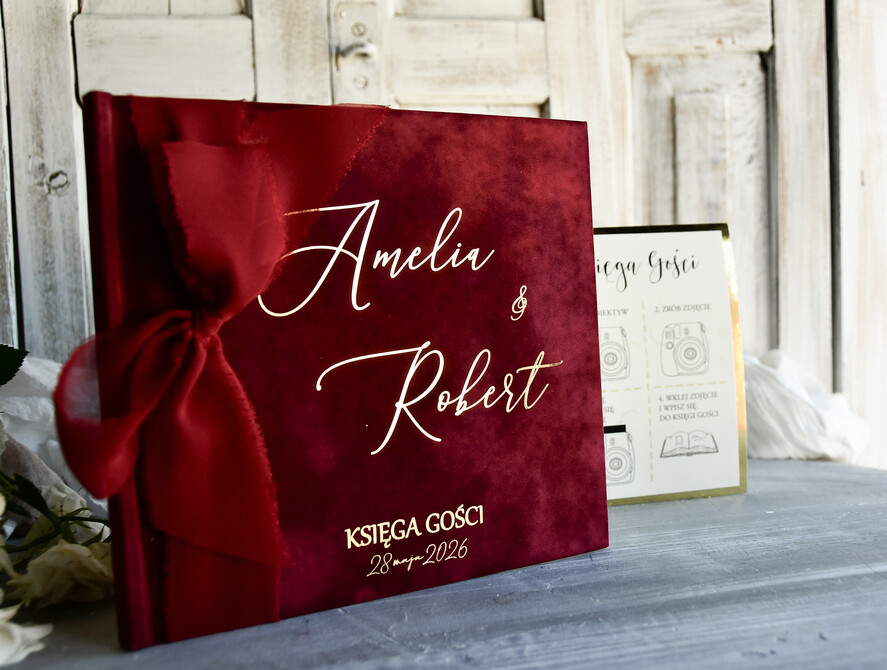 Księgi wpisów gości welurowe księga wpisów gości, welurowa księga na wesele, welurowy album na zdjęcia 1