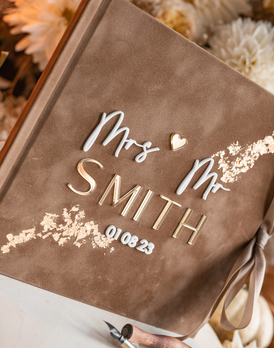 Księgi wpisów gości welurowe złota elegancka księga gości i album na zdjęcia w jednym, album na życzenia i zdjęcia z fotobudki, pamiątkowa welurowa księga wpisów gości 2