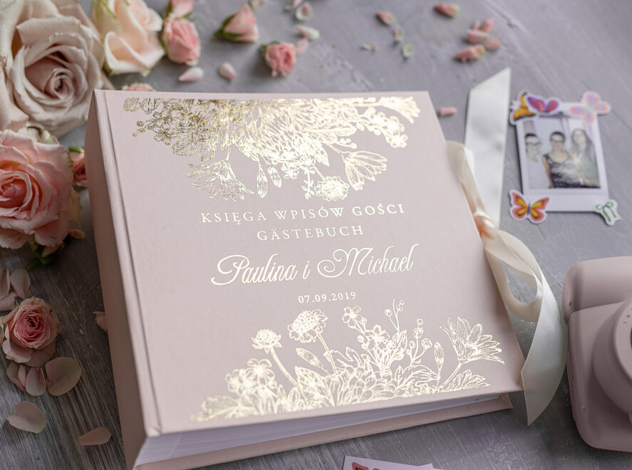 Księgi wpisów gości welurowe książka na ślub na wpisy gości weselnych, na życzenia polaroidy i fotki z fotobudki4