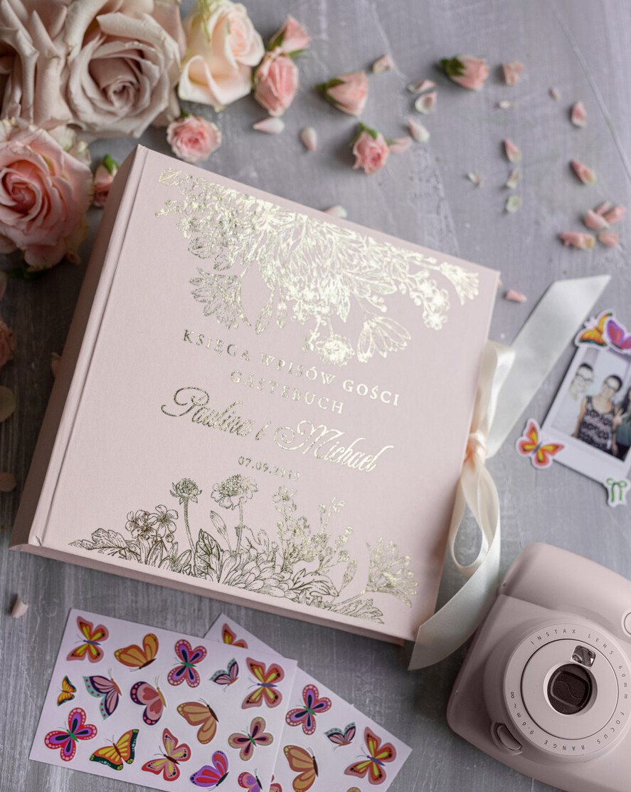 Księgi wpisów gości welurowe książka na ślub na wpisy gości weselnych, na życzenia polaroidy i fotki z fotobudki7
