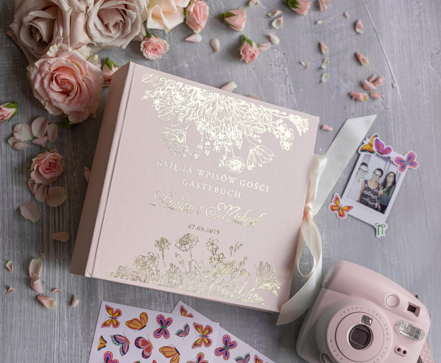 Księgi wpisów gości welurowe książka na ślub na wpisy gości weselnych, na życzenia polaroidy i fotki z fotobudki0