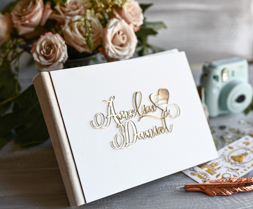 Księgi wpisów gości welurowe ksiega gosci do wklejania zdjec i wpisy gosci na życzenia napisy złote lustyro 6