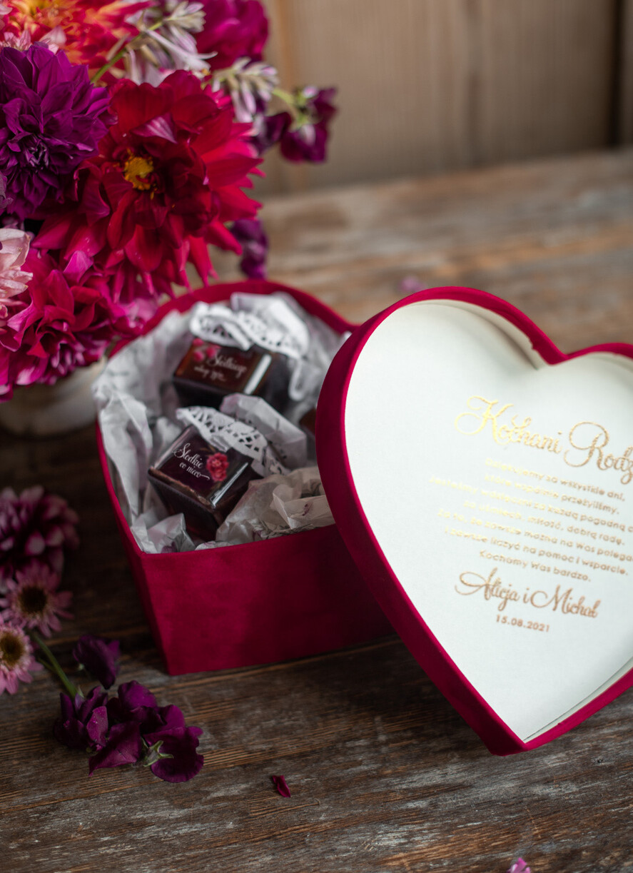 Prezenty, Podziękowania dla Rodziców Pudełka welurowe  pomysł na prezent dla Rodziców welurowe pudełko miód z dodatkami 6