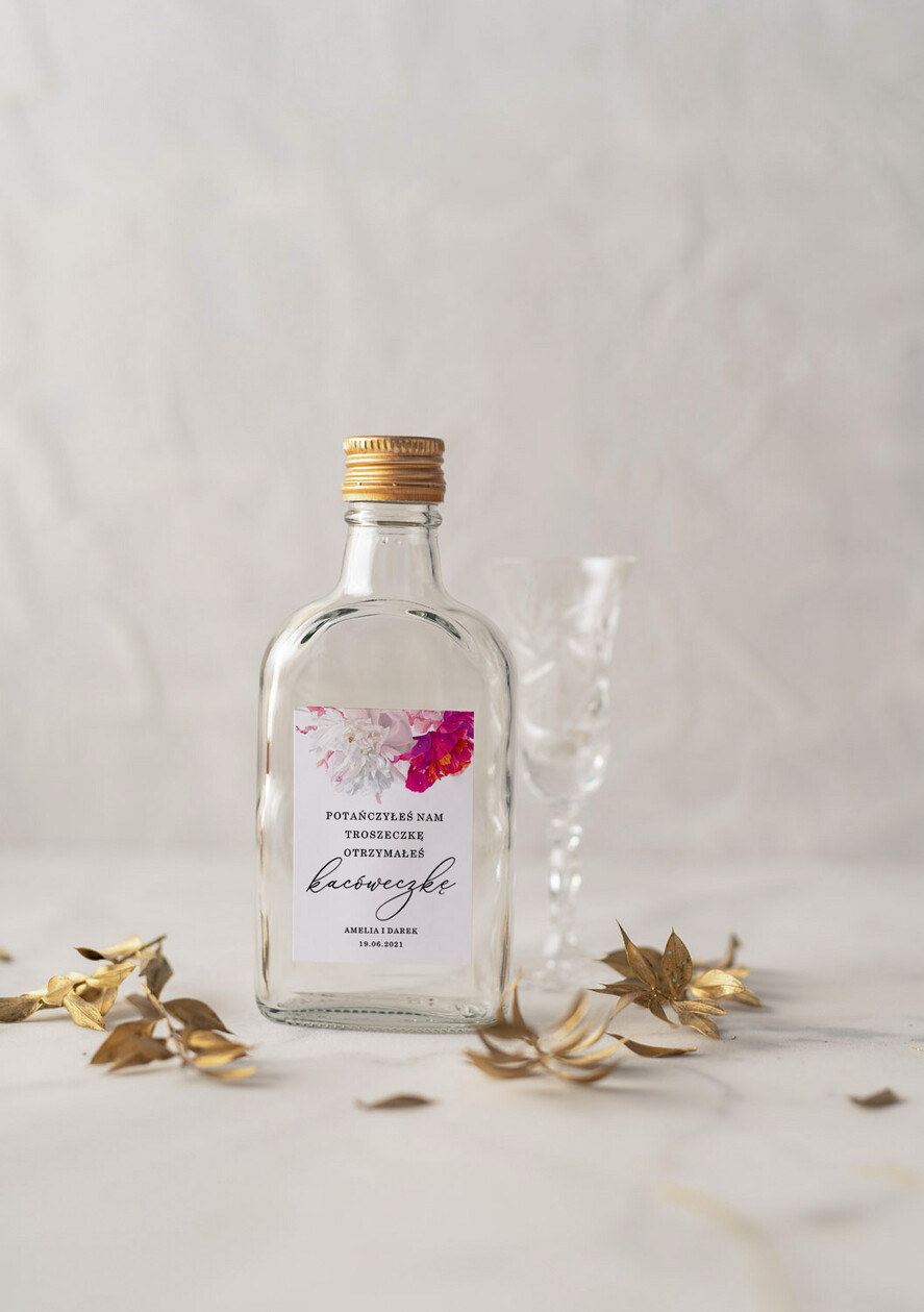 Podziękowania dla Gości Weselnych Butelki podziękowania dla gości weselnych za przybycie, butelki weselne z nadrukiem1
