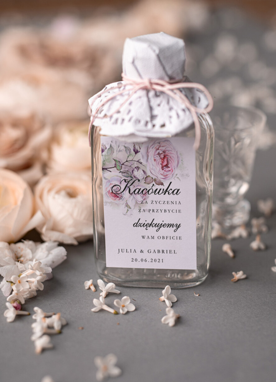 Podziękowania dla Gości Weselnych Butelki prezent dla gości weselnych, piersiówki do własnego wypełnienia0