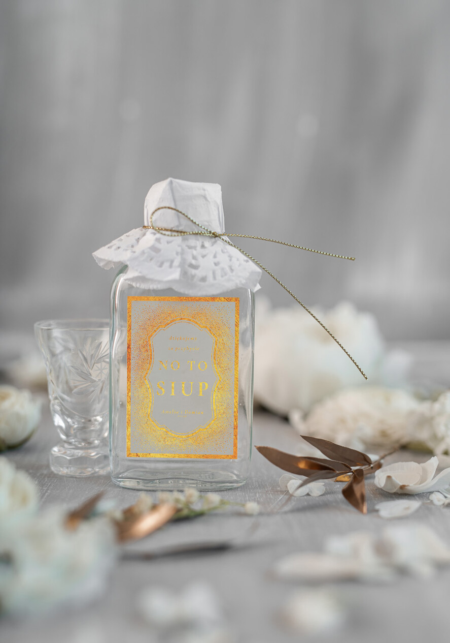 Podziękowania dla Gości Weselnych Butelki prezenciki dla gości weselnych, kacóweczka do własnego wypełnienia0