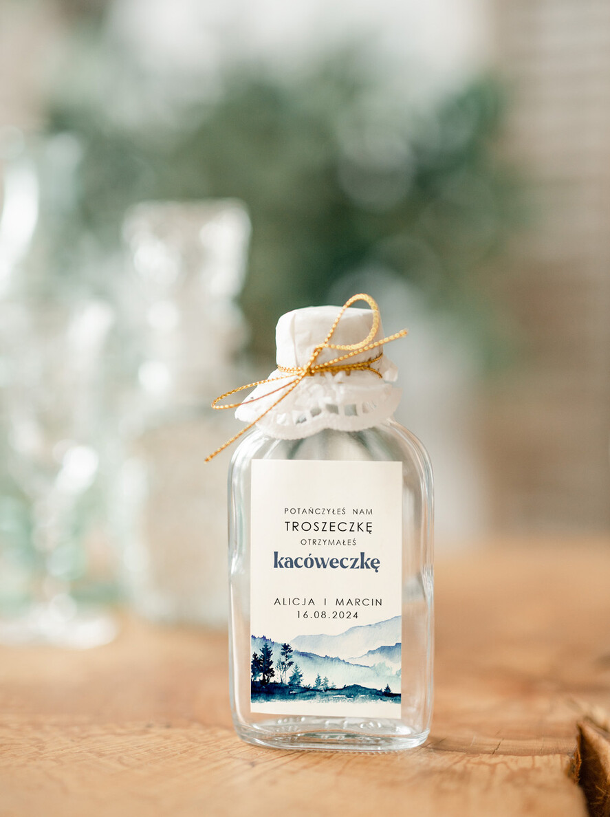 Podziękowania dla Gości Weselnych Butelki kacóweczki na własny trunek, butelki 100 ml z personalizacją, podziękowania dla gości butelki na alkohol, pomysł na prezenty dla gosci weselnych0
