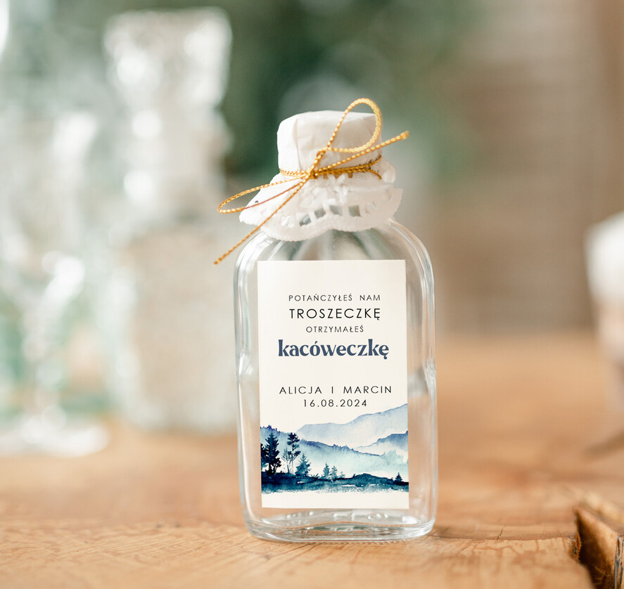 Podziękowania dla Gości Weselnych Butelki kacóweczki na własny trunek, butelki 100 ml z personalizacją, podziękowania dla gości butelki na alkohol, pomysł na prezenty dla gosci weselnych1