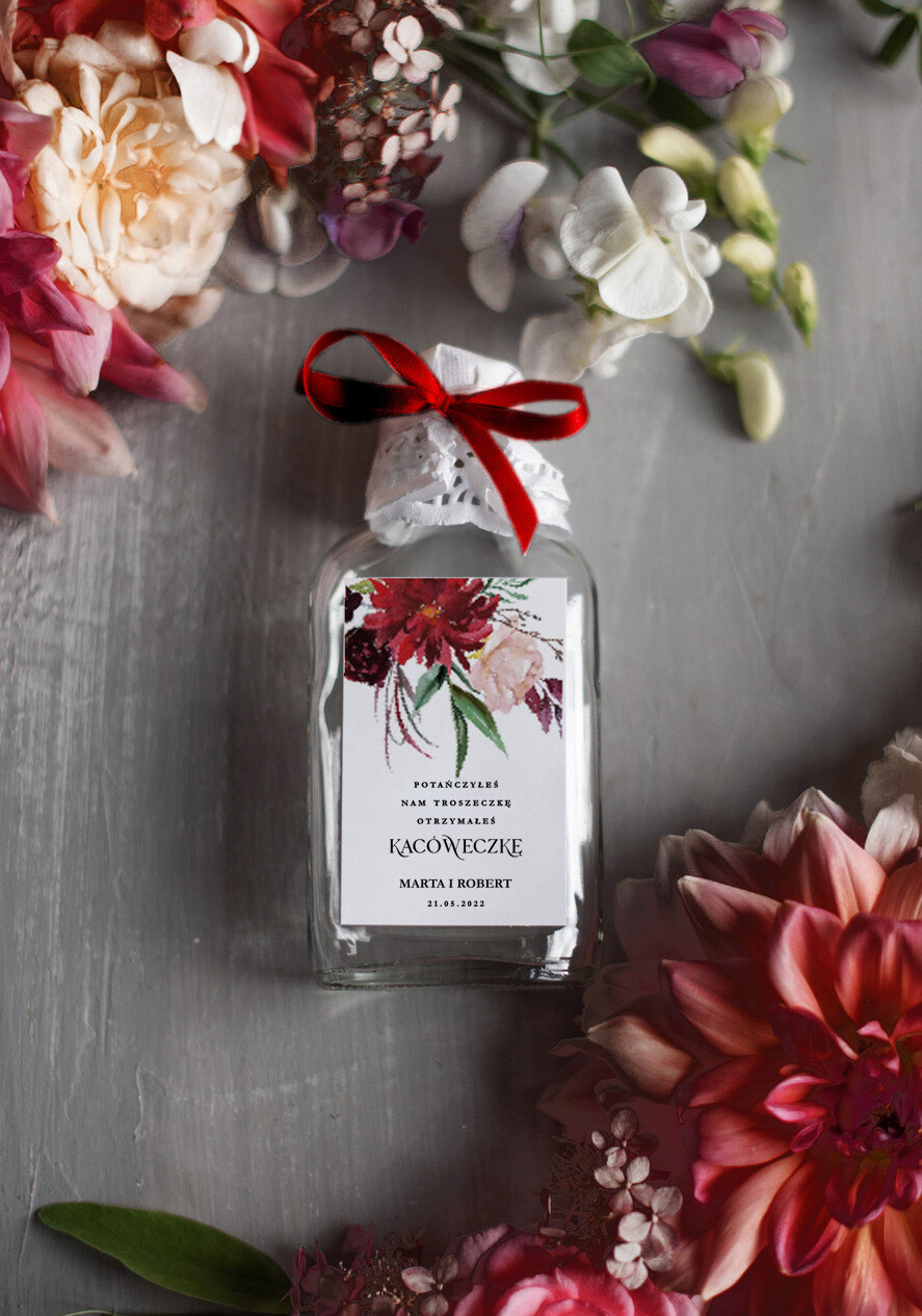 Podziękowania dla Gości Weselnych Butelki podziękowania prezenciki dla gości weselnych, kacówka buteleczka na poprawiny0