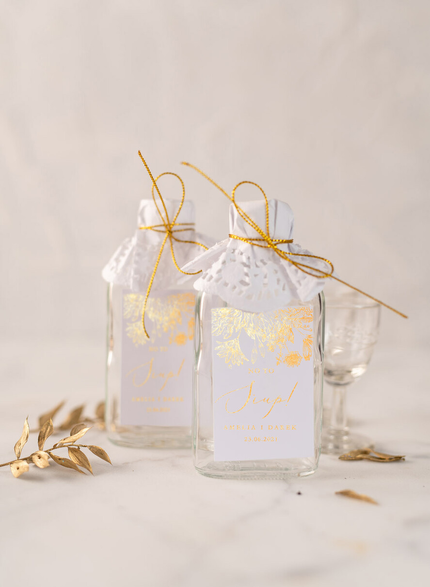 Podziękowania dla Gości Weselnych Butelki ślubne upominki dla gości weselnych, buteleczka flaszeczka prezent dla gości0