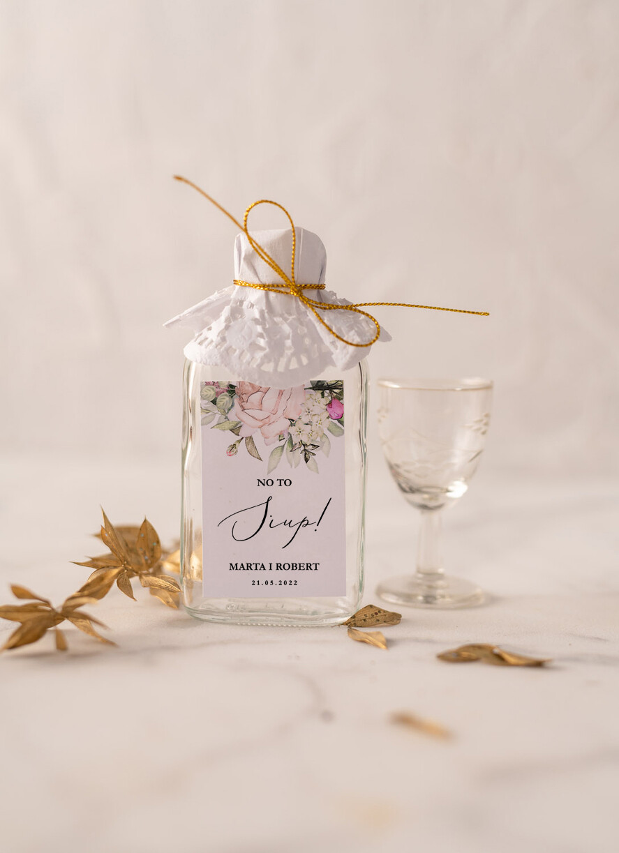 Podziękowania dla Gości Weselnych Butelki podziękowania podarunki dla gości weselnych, małe buteleczki z alkoholem0