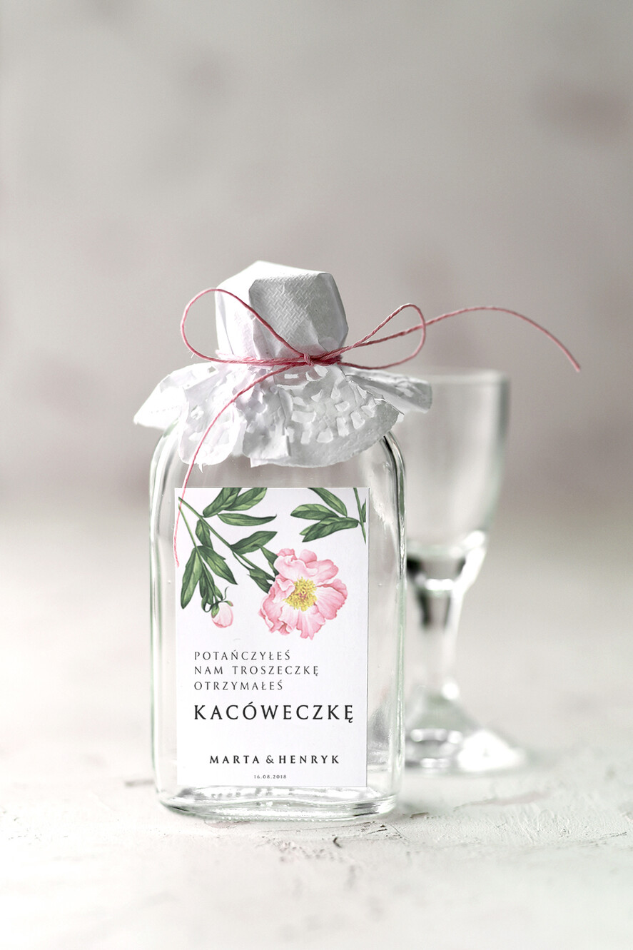 Podziękowania dla Gości Weselnych Butelki prezent dla gości weselnych, buteleczki 100 ml prezent dla gości0