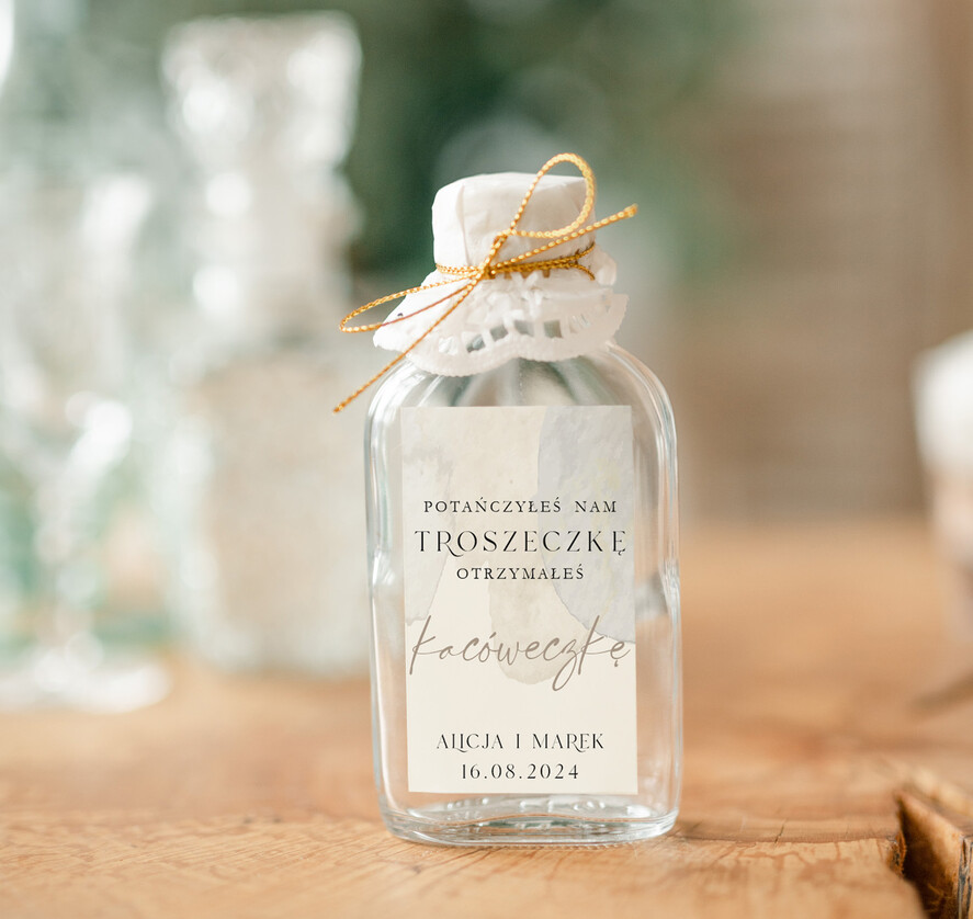 Podziękowania dla Gości Weselnych Butelki kacóweczki na własny trunek, butelki 100 ml z personalizacją, podziękowania dla gości butelki na alkohol, pomysł na prezenty dla gosci weselnych1