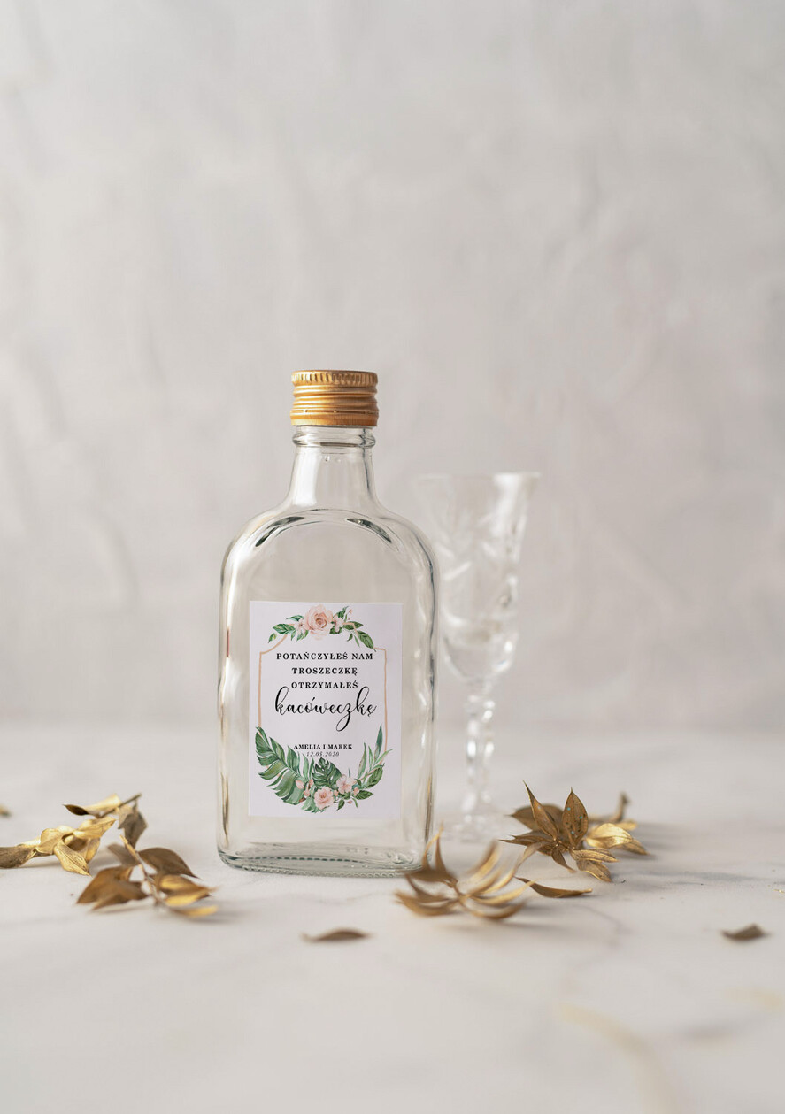 Podziękowania dla Gości Weselnych Butelki upominki podziękowania za przybycie po ślubie, kacóweczki z personalizacją1