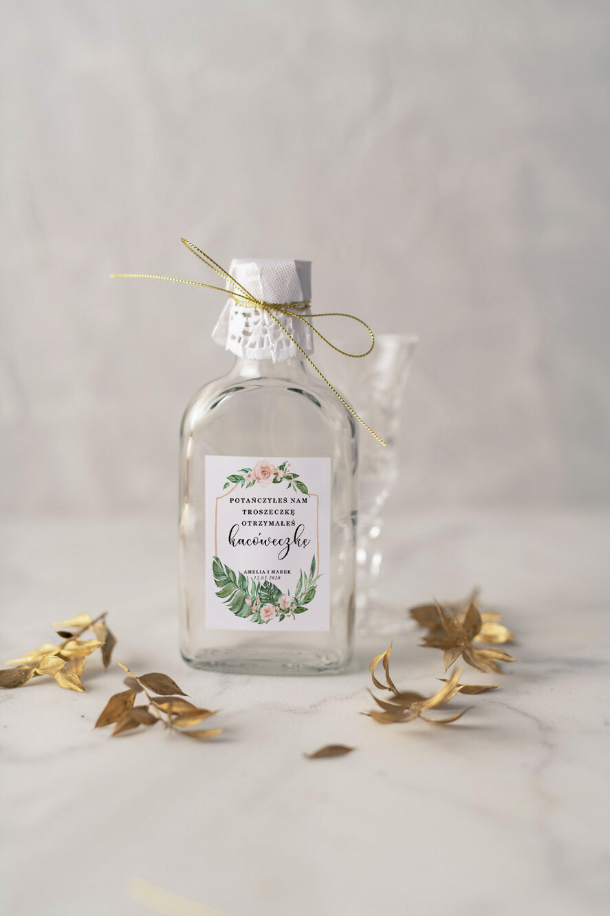 Podziękowania dla Gości Weselnych Butelki upominki podziękowania za przybycie po ślubie, kacóweczki z personalizacją0
