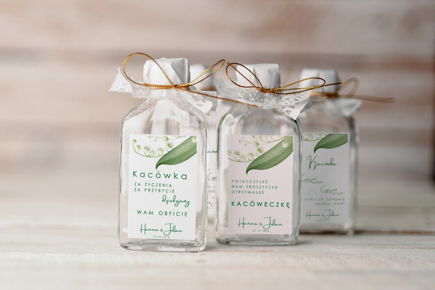 Podziękowania dla Gości Weselnych Butelki prezenty dla gości na weselu, buteleczki na nalewki wesele1