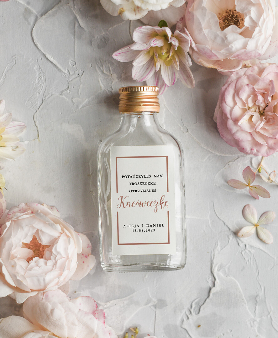 Podziękowania dla Gości Weselnych Butelki prezenty dla gości weselnych, buteleczki dla gości weselnych, podziękowania dla gosci weselnych, butelka 100 ml na własny alkohol0