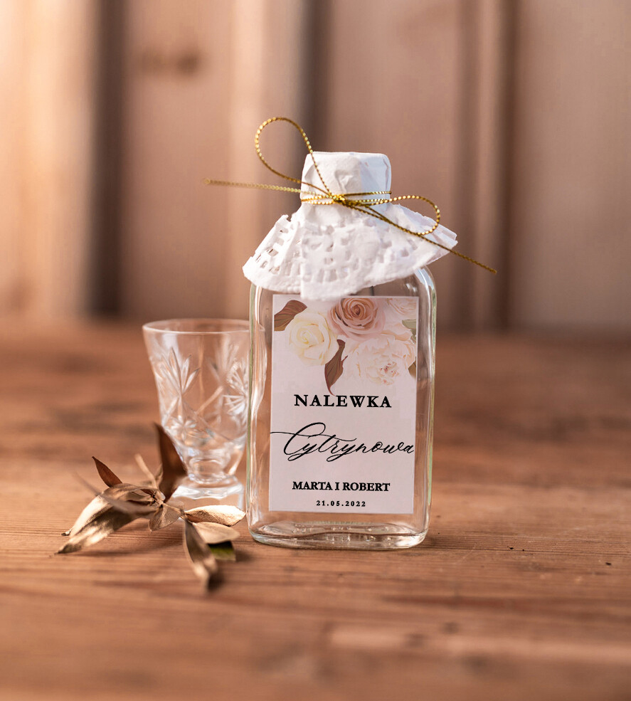 Podziękowania dla Gości Weselnych Butelki podziękowanie dla gości weselnych, malutkie buteleczki na alkohol0