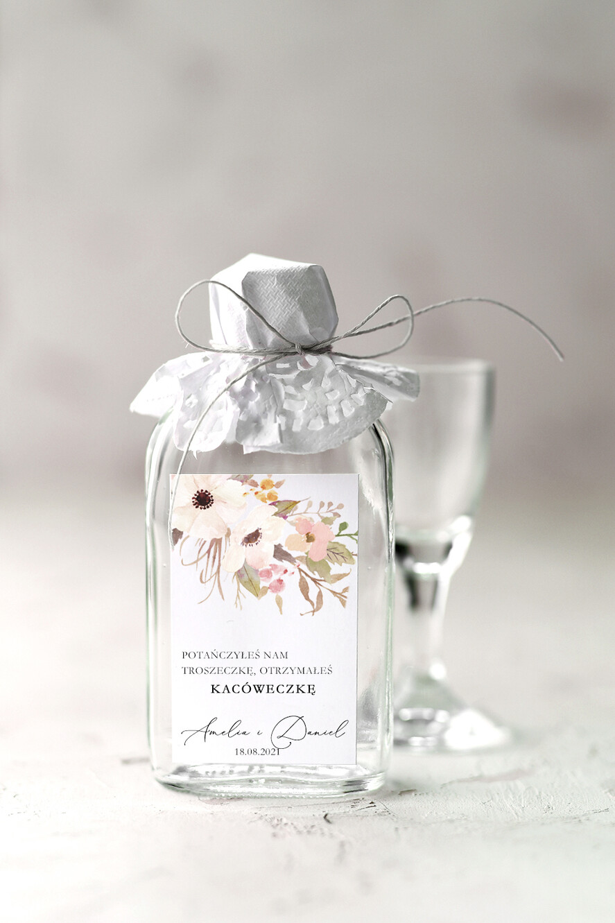 Podziękowania dla Gości Weselnych Butelki prezencik dla gości weselnych, buteleczka flaszeczka prezent dla gości0