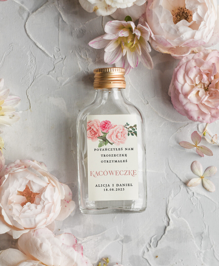 Podziękowania dla Gości Weselnych Butelki piękne podziękowania, butelka na nalewka prezent dla gości weselnych, pomysł na prezent dla gości weselnych 0