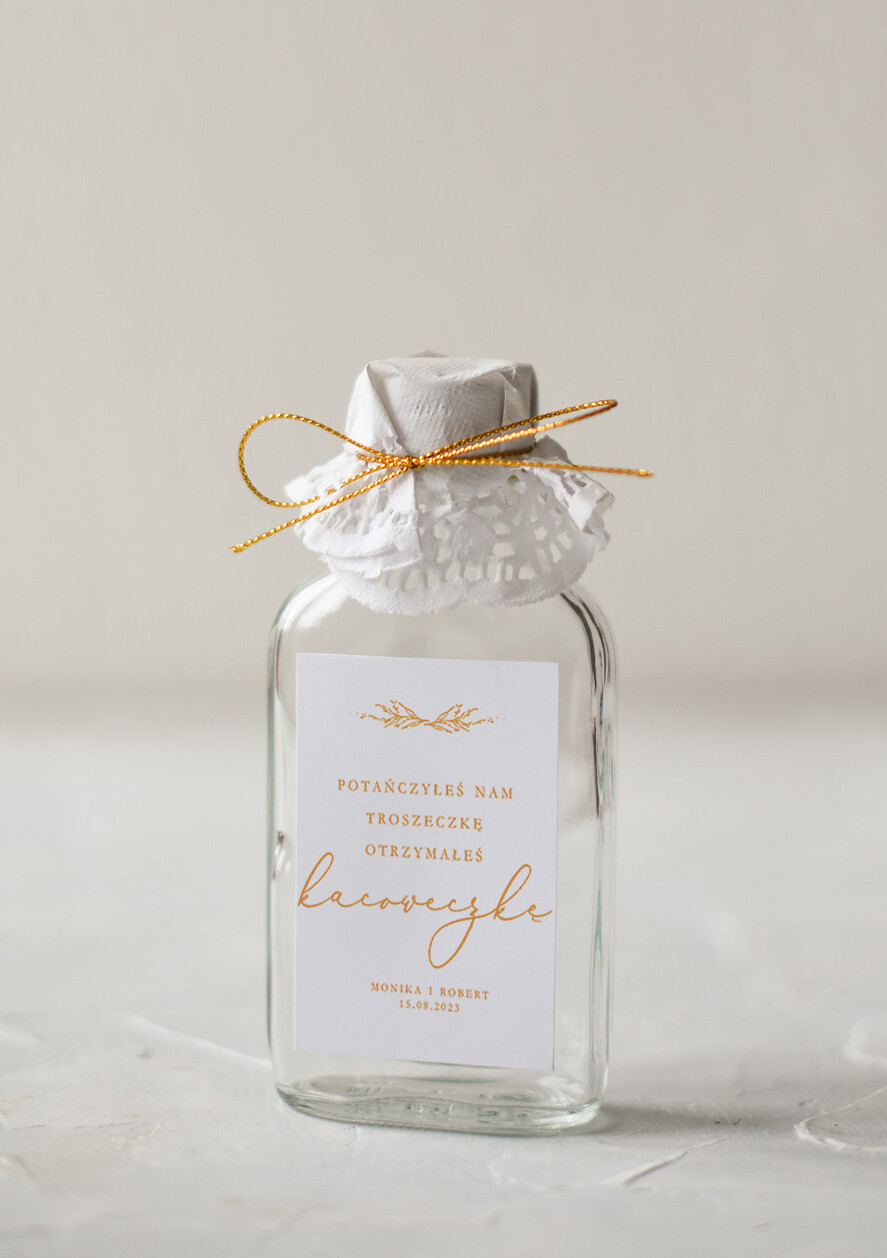 Podziękowania dla Gości Weselnych Butelki podziękowania dla gości weselnych, podziękowania za przybycie piersówki na własny trunek, pomysł na prezent dla gosci weselnych  0