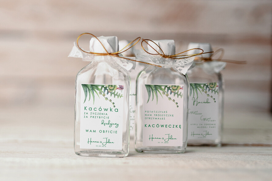 Podziękowania dla Gości Weselnych Butelki podziękowania prezenciki dla gości weselnych, buteleczki na nalewki wesele1