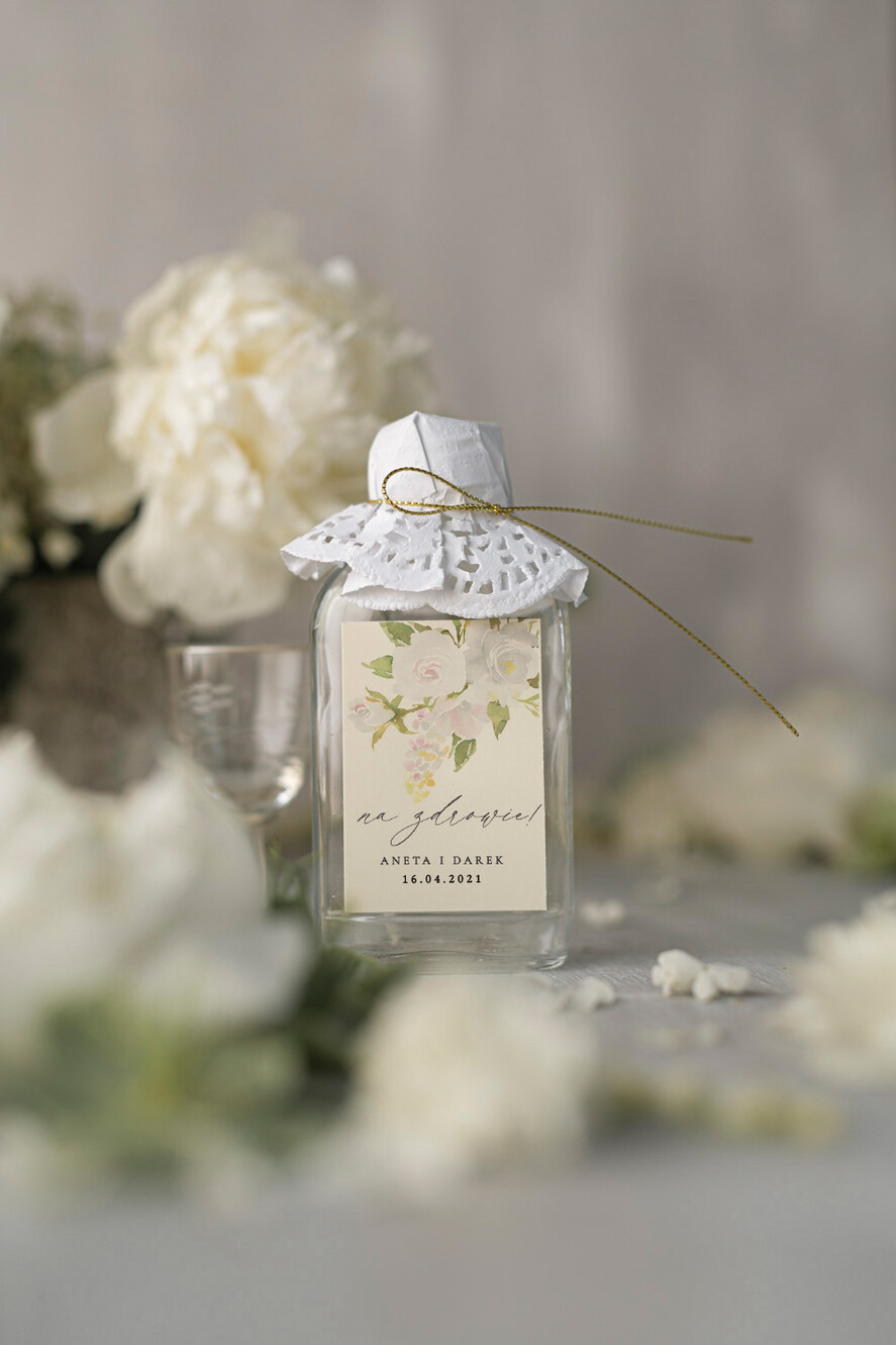 Podziękowania dla Gości Weselnych Butelki upominki podziękowania za przybycie po ślubie, buteleczki na alkohol kacowki na dzien po0