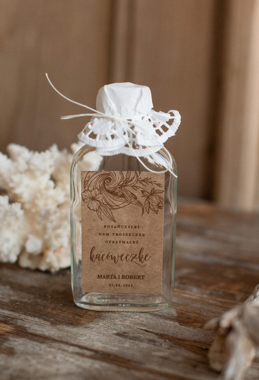 Podziękowania dla Gości Weselnych Butelki podarunki dla gości weselnych, kacóweczki do własnego wypełnienia0